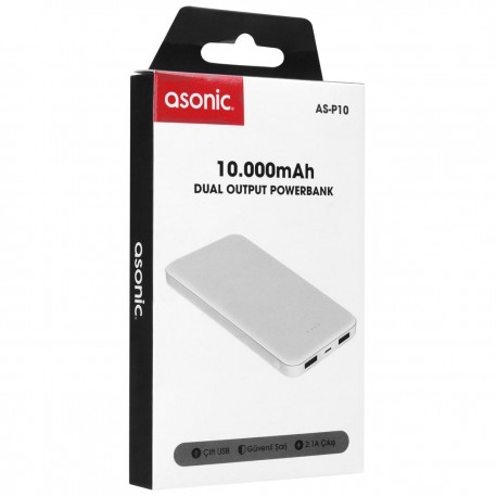 №472 Портативное зарядное устройство PoweBank ASONIC AS-P10 (10.000 mAh)