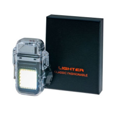 Электронная зажигалка с часами Lighter зажигалка с фонариком .(11).a00035