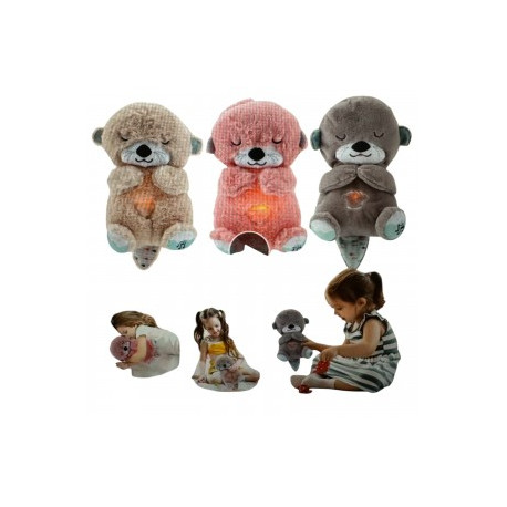 K-996 Baby Breathing Bear Baby Soothing Otter Plush Doll Toy Baby Kids